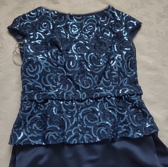 Jade by Jasmine Bejeweled Sequins Tiffany chiffon cap sleeves Sparkle Shine Maxi - Picture 2 of 11